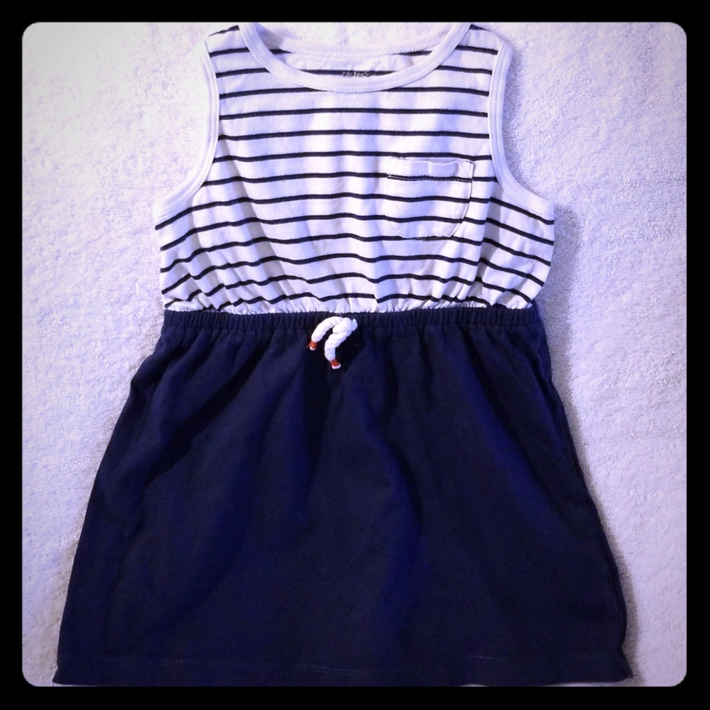 Nautical stripes w/drawstring dress
